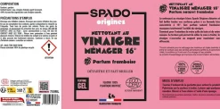 Pulvérisateur vinaigre blanc gel concentré Spado Origines framboise 16° 750 ml