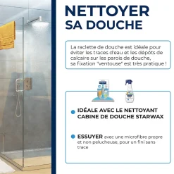 Raclette de douche Starwax coloris bleu/gris largeur 230 mm