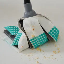 Recharge pour balai-serpillère à franges microfibre et plastique GoodHome blanc et bleu l.8 cm