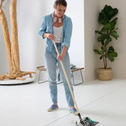 Recharge pour balai-serpillère à franges microfibre et plastique GoodHome blanc et bleu l.8 cm