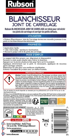 Rénov joint de carrelage Rubson feutre blanc 7ml