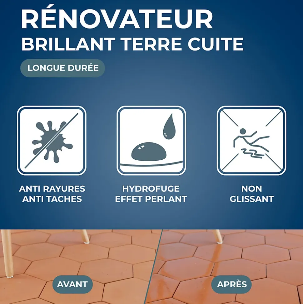 Rénovateur brillant protecteur tomettes et terres cuites Starwax 1L