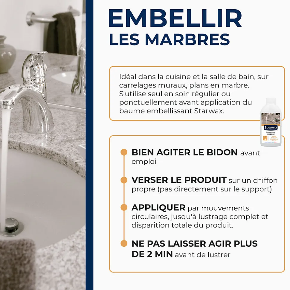 Rénovateur marbre et pierres naturelles Starwax 250ml