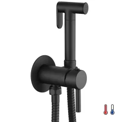 Robinet WC HYGIÈNE INTIME 2 eaux NOIR mat en laiton Kibath