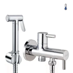 Robinet WC HYGIÈNE INTIME 1 eau Chrome brillant en laiton Kibath