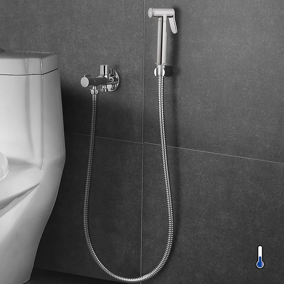 Robinet WC HYGIÈNE INTIME 1 eau Chrome brillant en laiton Kibath