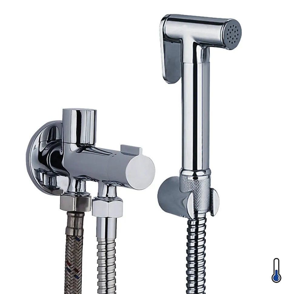 Robinet WC HYGIÈNE INTIME 1 eau Chrome brillant en laiton Kibath