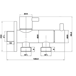 Robinet WC HYGIÈNE INTIME 1 eau Chrome brillant en laiton Kibath
