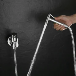 Robinet WC HYGIÈNE INTIME 1 eau Chrome brillant en laiton Kibath