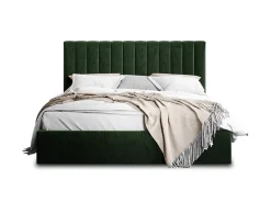 Rosario - lit coffre - 140x200 - sommier inclus - en velours - Best Mobilier