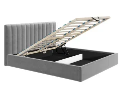 Rosario - lit coffre - 180x200 - sommier inclus - en velours - Best Mobilier