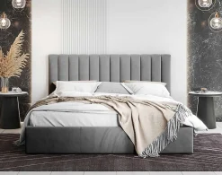 Rosario - lit coffre - 180x200 - sommier inclus - en velours - Best Mobilier