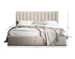 Rosario - lit coffre - 180x200 - sommier inclus - en velours - Best Mobilier