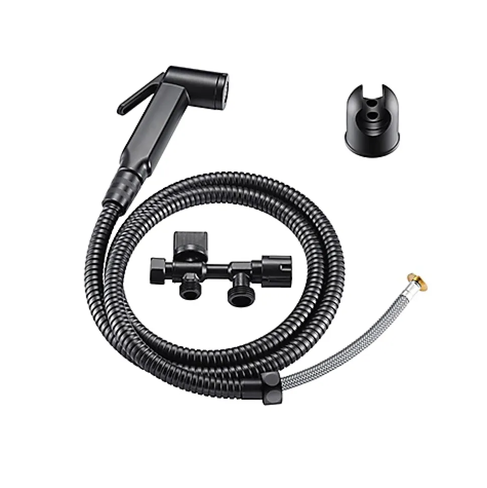 Rousseau Kit hygiène WC noir pour réservoir WC apparent