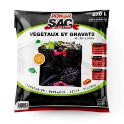 Sac à végétaux noir 270L 65x65x65 cm