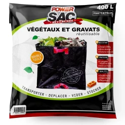 Sac à végétaux Pro noir 400L 75x75x70 cm