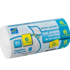 Sacs poubelle blanc 6 litres 50 pièces