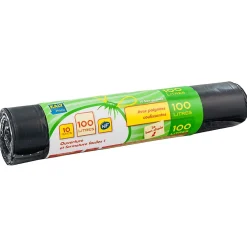 Sacs poubelle 100l poignées coulissantes