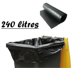 SACS POUBELLE NOIR HAUTE RESISTANCE - 240 litres - carton de 100 sacs