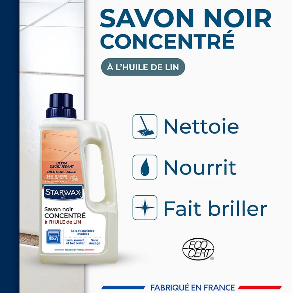 Savon noir à l'huile de lin Starwax 1L
