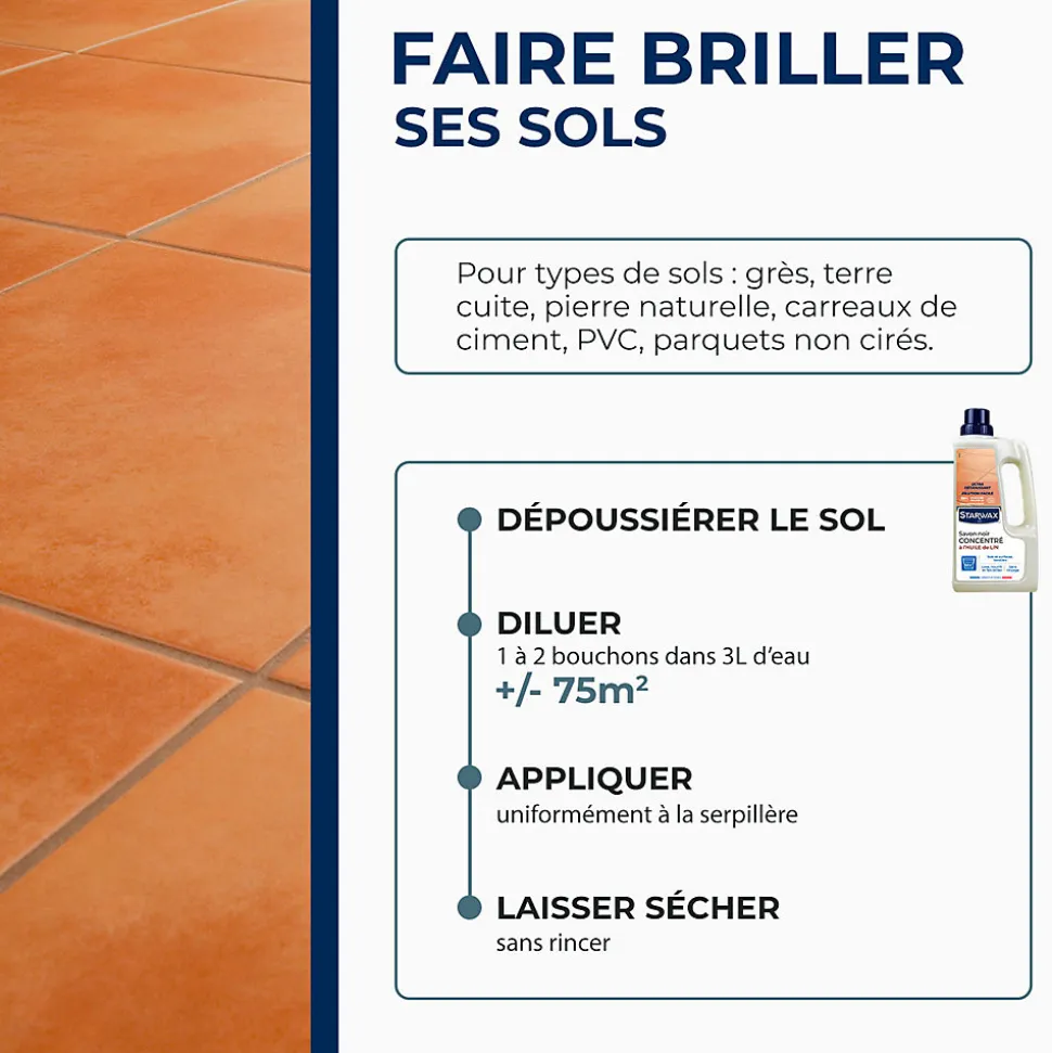 Savon noir à l'huile de lin Starwax 1L