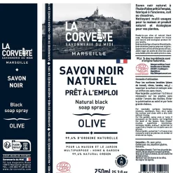 Savon noir La Corvette Savonnerie du midi liquide à l’huile d’olive en spray 750ml