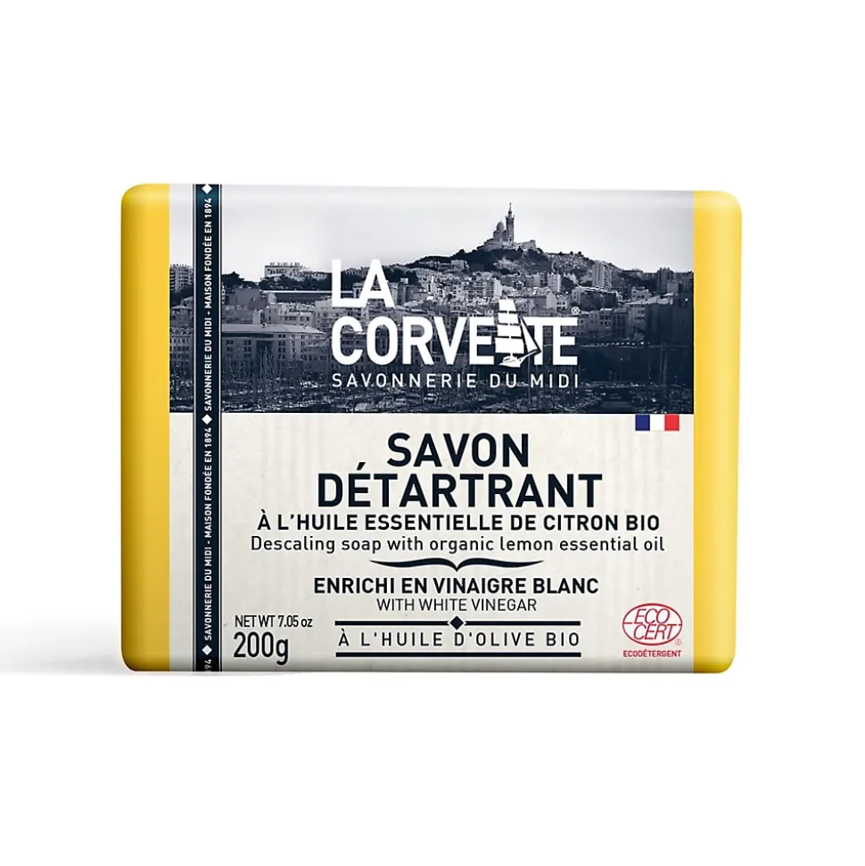 Savon solide ECOCERT détartrant parfumé à l'huile essentielle de citron bio La Corvette 200g