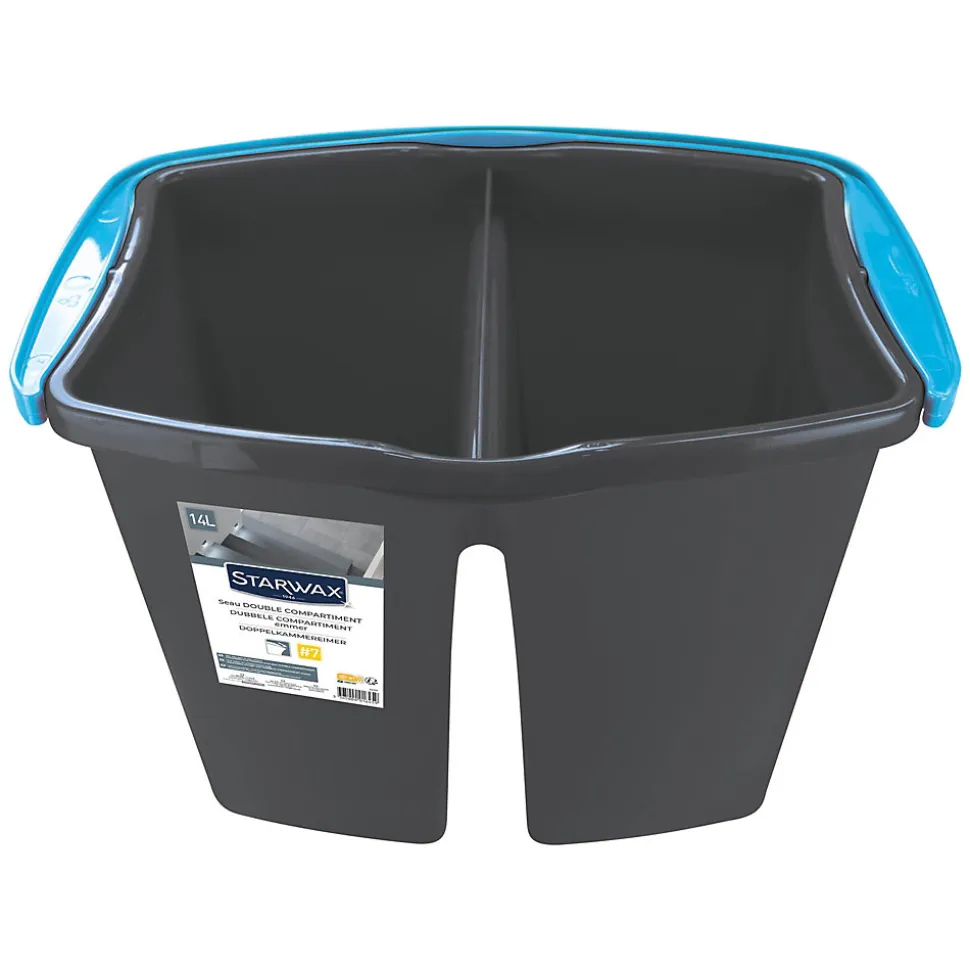 Seau double compartiment gris Starwax 14L