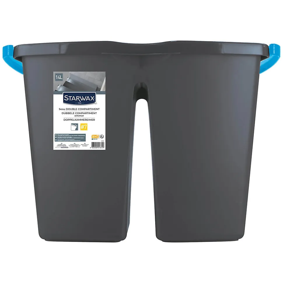Seau double compartiment gris Starwax 14L