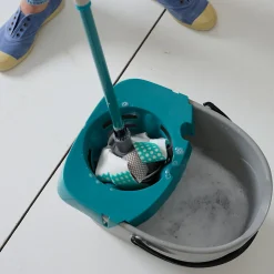 Seau et essoreuse de torsion GoodHome gris clair 14L