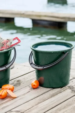 Seau filet de pêche en plastique vert 10L Orthex