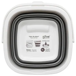 Seau Retractable 5L gris et blanc - Gris- 5five