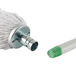 Serpillère à franges en coton blanc L.158 x l.13 cm