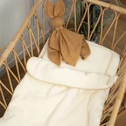 Set berceau couverture et coussin en gaze de coton Jeanne