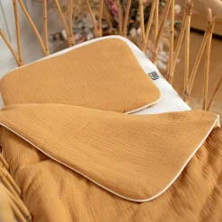 Set berceau couverture et coussin en gaze de coton Jeanne