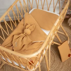 Set berceau couverture et coussin en gaze de coton Jeanne