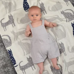 SEVIRA KIDS Couverture en coton bio Gots Chat