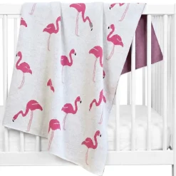 SEVIRA KIDS Couverture en coton bio FLAMANT ROSE