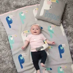 SEVIRA KIDS Couverture en coton bio Gots TOUCAN