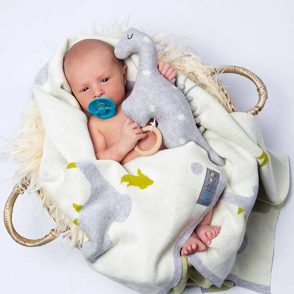 SEVIRA KIDS Couverture en coton bio GOTS Dinosaure