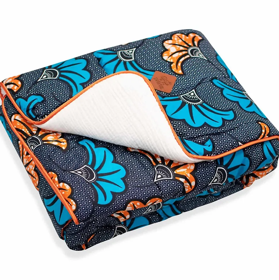 SEVIRA KIDS Couverture réversible Wax Fleurs de mariage