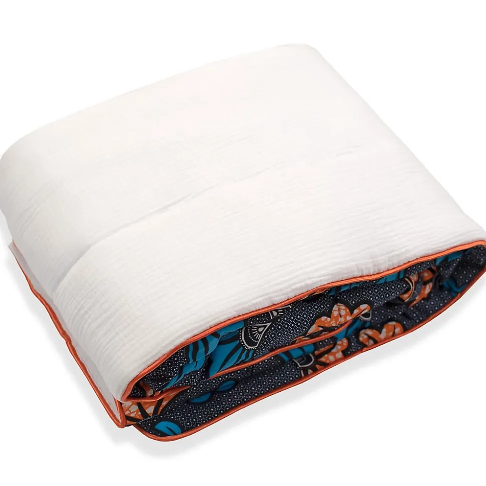 SEVIRA KIDS Couverture réversible Wax Fleurs de mariage