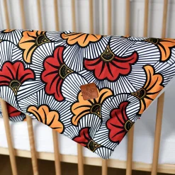 SEVIRA KIDS Couverture réversible Wax Fleurs de mariage