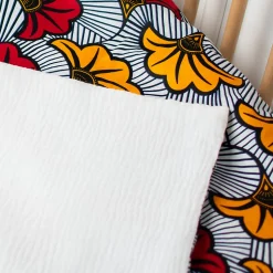 SEVIRA KIDS Couverture réversible Wax Fleurs de mariage