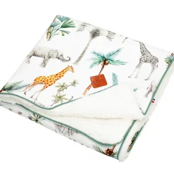 SEVIRA KIDS Couverture réversible en sherpa Safari