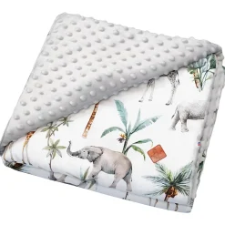 SEVIRA KIDS Couverture réversible en minky Safari