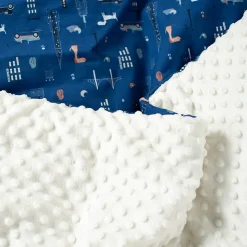 SEVIRA KIDS Grand plaid couverture réversible en minky New York