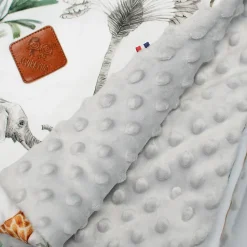 SEVIRA KIDS Grand plaid couverture réversible en minky Safari