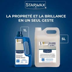 Shampoing autolustrant 2 en 1 tous sols intérieurs Starwax 1L