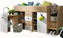 SMART 3P Lit superposé 248,5/123/93 (artisan/blanc)